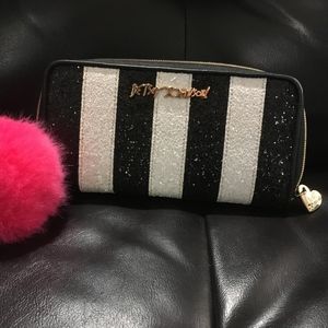Luv Betsy by Betsey Johnson striped sparkle wallet